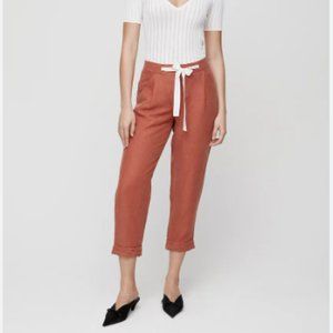 Aritzia Wilfred Allant Pant Cropped linen pant - Rust - Size 6